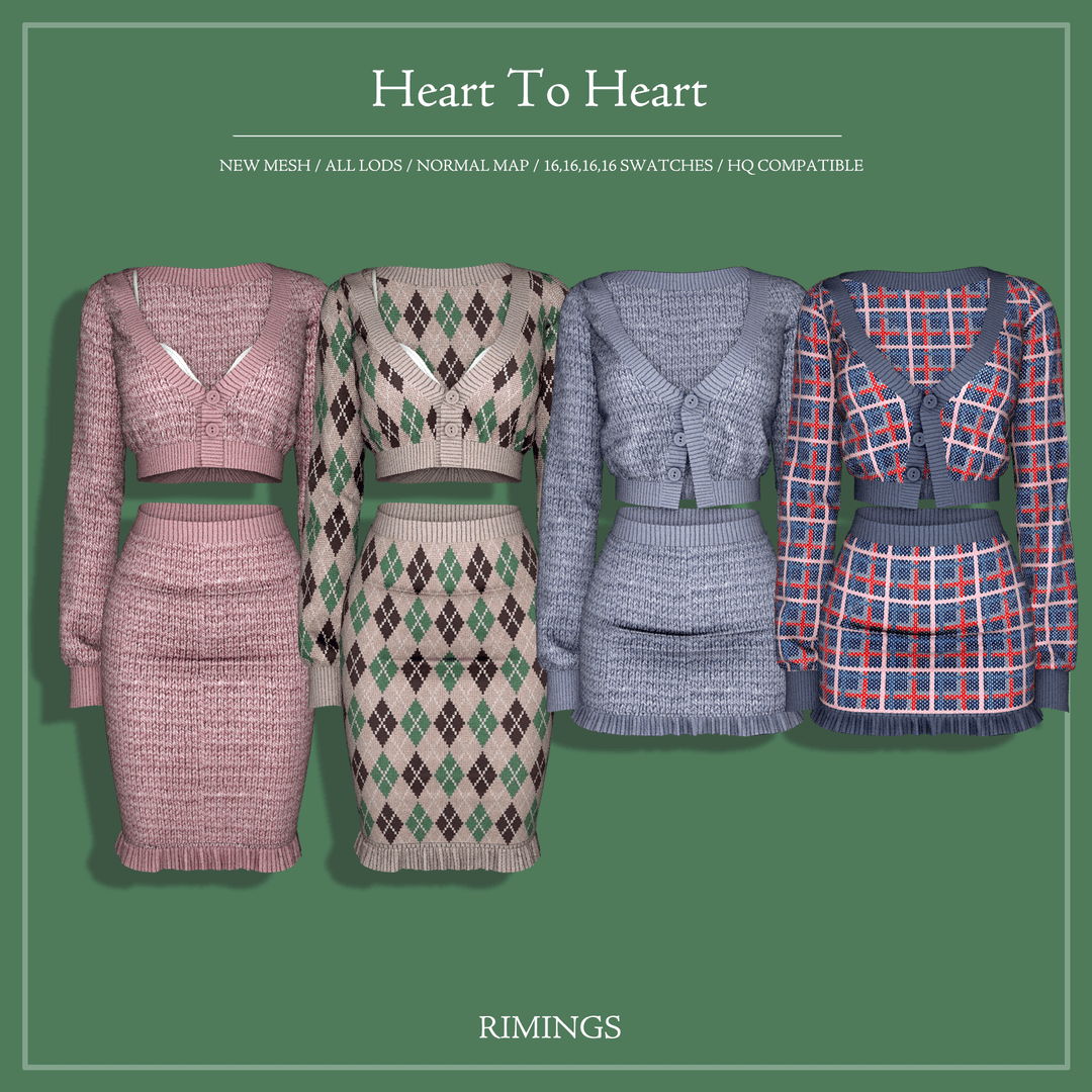 Вязаный сет Heart To Heart